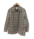 バーバリーブラックレーベル BURBERRY BLACK LABEL ジャケット チェック柄 ロゴ 刺繍 M グレー ピンク BMP32-602-04 /AN60 ■ECD001