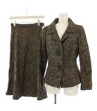 マックスマーラ MAX MARA ピアノフォルテ Pianoforte セットアップ ツイード ジャケット ロングスカート フレア M 黒 ベージュ /TK ■ECD001