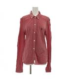 ラルフローレン RALPH LAUREN ネルシャツ ブラウス L 赤 レッド 長袖 ボタンダウン /GG ■ECD001