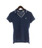 ポロシャツ S 紺 ネイビー  Vネック/GP ■ECD001