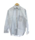 ジョルジオアルマーニ GIORGIO ARMANI シャツ ワイシャツ M 水色 青 ブルー ストライプ柄 /GP ■ECD001