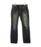 リーバイス Levi's デニム ジーンズ 28 インディゴブルー ウォッシュ加工 ダメージ加工 ストレートレッグ /GG ■ECD001