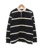 16AW Striped Rugby ラガーシャツ 長袖 ボーダー柄 M 黒 ブラック ストライプ柄 レギュラーカラー 長袖 /MG ■ECD001