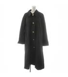 レオナール LEONARD ステンカラーコート ロング丈 絹 シルク 9 黒 ブラック /AN55 ■ECD001