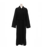 イエーガー JAEGER ステンカラーコート ウール 比翼仕立て ロング丈 黒 ブラック /ML ■ECA001