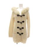 アプワイザーリッシェ Apuweiser-riche ニットダッフルコート ウール 2 白 ホワイト トグルボタン フード付き 前開き ミドルゲージ /SC ■ECA001