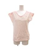 ラルフローレン RALPH LAUREN カットソー 150 ピンク ボーダー柄 ギャザー ショートスリーブ /NU ■GY58