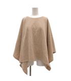 ザラ ZARA ポンチョ ニット XS ベージュ 無地 ラウンドネック 長袖 /SX ■GY58