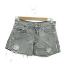 リーバイス Levi's 501 デニムパンツ ジーンズ ショートパンツ 短パン W28 L30 ライトグレー ダメージ加工 ボタンフライ カットオフ /YS23 ■GY66