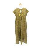 フリークスストア FREAKS STORE ワンピース ロング丈 マキシ丈 ノースリーブ スリットネック ペイズリー柄 M 黄 /SY40 ■ECA001