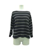 23区 オンワード樫山 ニット カットソー 綿 38 紺 ネイビー ボーダー柄 ボートネック 七分袖 /GR ■GY58