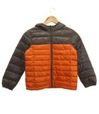 ユニクロ UNIQLO ダウンジャケット 130 オレンジ 茶 ブラウン フード付き キルティング 長袖 /NP ■GY58