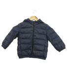 ユニクロ UNIQLO ダウンジャケット 90 紺 ネイビー 無地 フード付き 長袖 /NP ■GY58