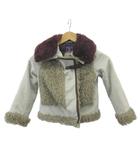 アナスイ ANNA SUI 子ども服 ジャケット120 グレー 長袖 ファー襟 ボア切り替え /RN ■GY58