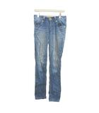 エドウィン EDWIN デニムパンツ ジーンズ XS 青 ブルー ウォッシュ加工 5ポケット 黄色金具 /MD ■GY58