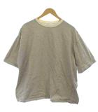  ウィム バイ リドム WYM LIDNM Tシャツ LARGE 白 ホワイト 黒 ブラック ストライプ柄 クルーネック 半袖 /GG ■ECB001