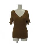 イエナ IENA ニット カットソー キャメル 半袖 Vネック /GG ECB001