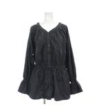 エムズエキサイト EMSEXCITE シャツ チュニック F グレー 黒 ブラック Vネック ウエストマーク キャンディスリーブ/GP ■ECB001