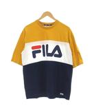 Tシャツ L 黄色 イエロー 紺 ネイビー バイカラー ビックロゴ /GP ■ECB001