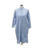 フリークスストア FREAKS STORE シャツワンピース ロング丈 F ブルー ストライプ柄 長袖 /SY31 ■ECA002