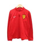 ナイキ NIKE スポーツウエア カットソー XL 赤 レッド 長袖 ハーフジップ スタンドカラー エンブレムワッペン /SM23 ■ECA002