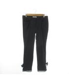 ギャラリービスコンティ GALLERY VISCONTI クロップドパンツ カプリ 3 紺 ネイビー 切替 リボン 花柄 /AO34 ■ECA002