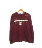 ナイキ NIKE トレーナー 裏起毛 M 赤紫 ボルドー ロゴ 犬 プリント 長袖 クルーネック /AH14 ■ECA002