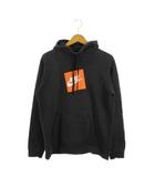 ナイキ NIKE プルパーカー 裏起毛 L 黒 ブラック 長袖 フード付き ロゴプリント /MN27 ■ECA002