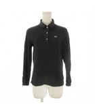 ラコステ LACOSTE ポロシャツ 文字ワニ 40 黒 ブラック 長袖 襟付き 無地 /CK48 ■ECA002