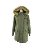 ジディー Ziddy モッズコート F 緑 カーキ ファー付きフード 長袖 ロゴプリント /CK26 ■ECA002