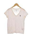 ポロ ラルフローレン POLO RALPH LAUREN Tシャツ 半袖 ポニー刺繡 Vネック 160 白 ホワイト ■ECA002