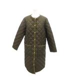 トラディショナルウェザーウェア Traditional Weatherwear ARKLEY キルティングコート ロング丈 スナップボタン 中綿 36 カーキ /YJ ■ECD002