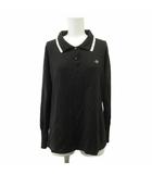 エムユースポーツ M・U SPORTS ポロシャツ 42 黒 ブラック 長袖 ロゴ刺繍 ゴルフウェア /PP ■ECD001