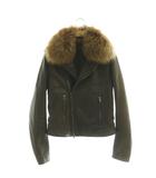 セオリー Theory レザージャケット ライダース  ラムレザー ラクーンファー P ブラウン /CX ■ECD002