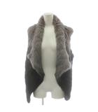 イヴサロモン YVES SALOMON ファーベスト ラビットファー アウター 38 グレー 黒 ブラック VRYX-SA1-1008 /AN12 ■ECD002