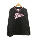 フィラ FILA ゴルフ GOLF ウィンドブレーカー トレーナー 長袖 Vネック ロゴ プリント L 黒 ブラック /XZ ■ECB001