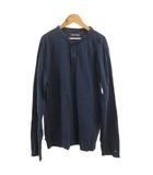 トミーヒルフィガー TOMMY HILFIGER ポロシャツ 長袖 ノーカラー L 紺 ネイビー /XZ ■ECB001