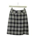 クレージュ courreges 巻きスカート ラップデザイン 61-89 黒 ブラック 白 ホワイト チェック柄 膝丈 Aライン /PP ■ECB001