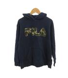 フィラ FILA プルオーバーパーカー フーディー M ネイビー 紺 長袖 フード付き カモフラージュ柄 ロゴ /PP ■ECB001