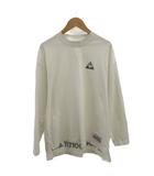 Tシャツ 白 ホワイト 長袖 モックネック ロゴプリント カットソー /PP ■ECB001