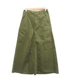 イエナ IENA フレアスカート ロング丈 マキシ丈 34 XS カーキ 無地 カーゴポケット /SY64 ■ECC002