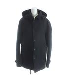 ナノユニバース nano universe ダウンジャケット 西川ダウン 上着 L 黒 ブラック フード 長袖 ボタン留め /AP ■ECC002