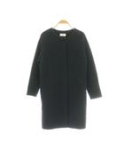 イエナ IENA ノーカラーコート ロング ツイード 36 ネイビー /MY ■OS ■ECC002