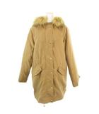 ピンクアドベ pink adobe モッズコート L 茶 ブラウン ファー付きフード キルティングライナー付き /MN9 ■ECC002