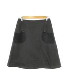フランシュリッペ franche lippee スカート S 黒 ブラック 膝丈 Aライン 猫型ポケット /MN45 ■ECB002