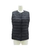 ユニクロ UNIQLO ウルトラライトダウンベスト ジャケット ミドル丈 M 黒 ブラック ノーカラー /HO32 ■ECB002