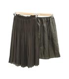 プリーツスカート ミモレ丈 M ダークブラウン ペチコート付き /HO12 ■ECB002