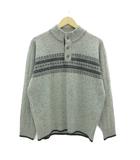 チャップス CHAPS ニット セーター ウール L マルチカラー グレー 総柄 スタンドカラー /HO19 ■ECB002