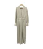 フレイアイディー FRAY I.D オールインワン コンビネゾン 0 ライトベージュ Vネック 長袖 ボタンフロント ワイドパンツ ロング丈 /YS33 ■ECE003