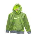 ナイキ NIKE パーカー プルオーバー 116-122 グレー ネオングリーン 長袖 総柄 プリント 裏起毛 /HO23 ■ECE003 男の子